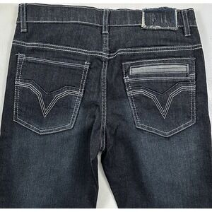 Helix Women's Slim Boot Embroidered Bootcut Jeans 16 30x29 Dark Wash Stretch Y2K